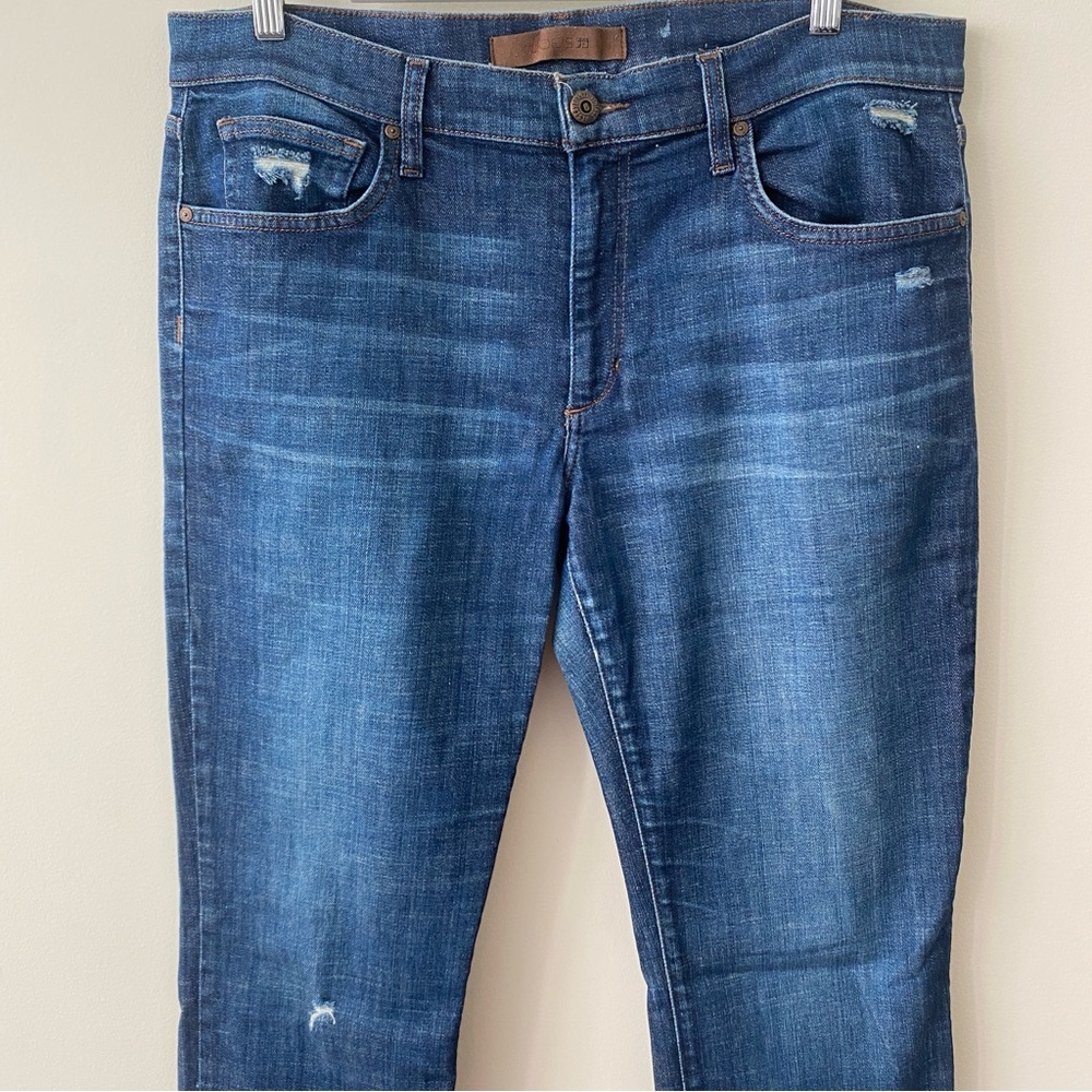 Joe's Jeans The Brixton Dark Blue Slim Men's Jeans Size 36 Distressed - Picture 2 of 9